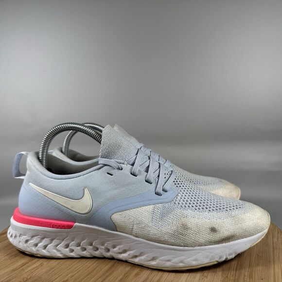 Nike Odyssey React Flyknit 2 Womens Size 9 Blue White Running Shoes Sneakers - Picture 1 of 8